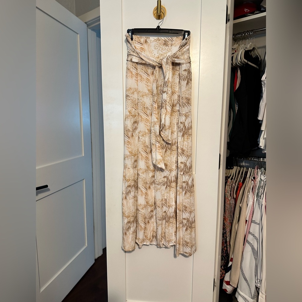 Rewash Cream and Tan Wide Leg Pants